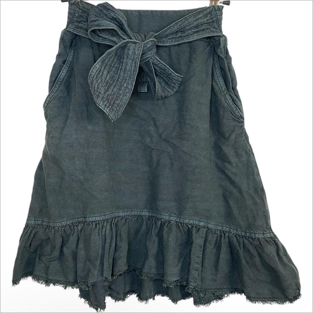 Pilcro and the Letterpress by Anthropologie Gray A-Line Skirt with Tie Front